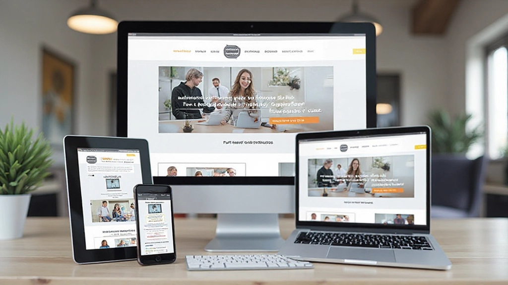 Website weergegeven op verschillende apparaten inclusief smartphone, tablet en desktop